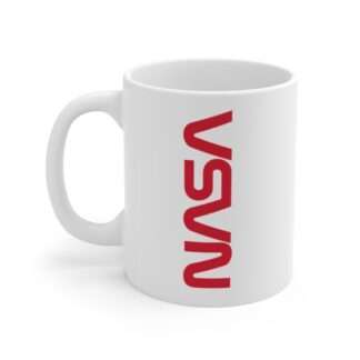 11oz NASA mug featuring NASA worm logo