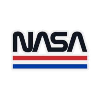 Transparent sticker of NASA logo in retro style - black