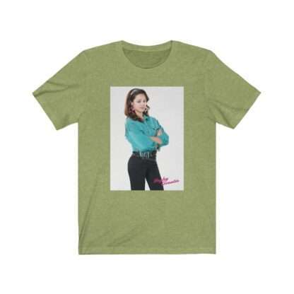 The Goldbergs Hayley Orrantia in Green Fringe Jacket - Premium Unisex T-Shirt - Image 8