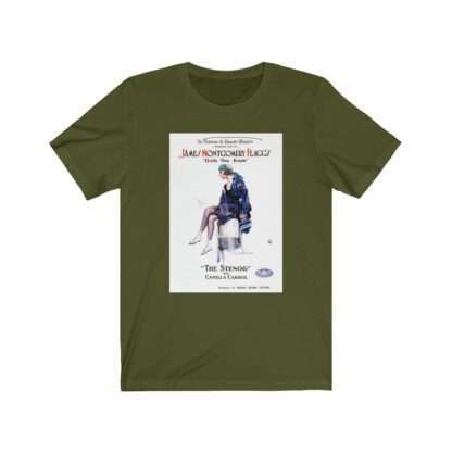 The Stenog by James Montgomery Flagg - Premium Unisex T-Shirt - Image 8