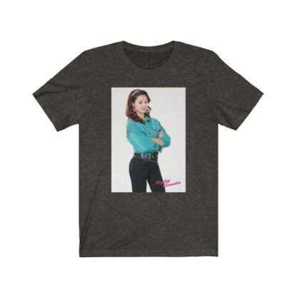 The Goldbergs Hayley Orrantia in Green Fringe Jacket - Premium Unisex T-Shirt - Image 7