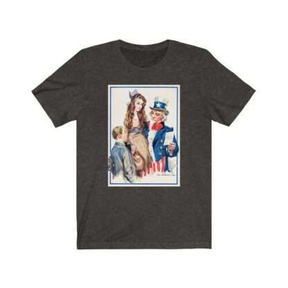 Uncle Sam Boys and Girls by James Montgomery Flagg - Premium Unisex T-Shirt - Image 6