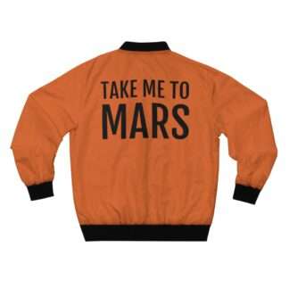 "Take me to mars" orange NASA unisex bomber jacket - back