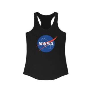 Black NASA racerback tank for women