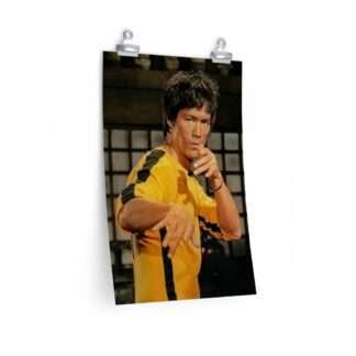 Poster print of Bruce Lee in the yellow jump suit