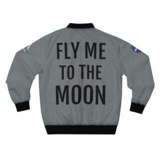 "Fly Me to the Moon" space-gray bomber jacket for NASA Artemis