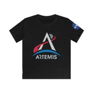 Black NASA Artemis kids t-shirt