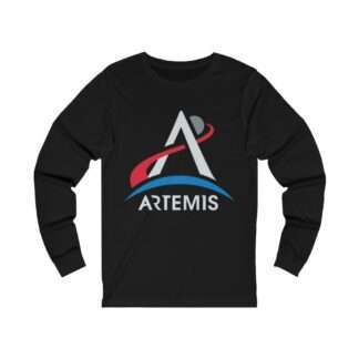 Black NASA Artemis unisex long-sleeve t-shirt