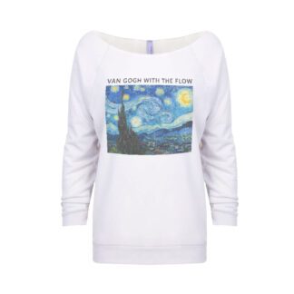 "Van Gogh With the Flow" Women's French Terry 3/4 Raglan