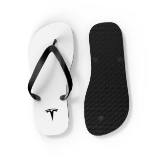 Tesla Unisex Flip Flops - White