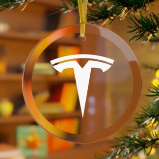 Glass Ornament ft. Tesla Logo