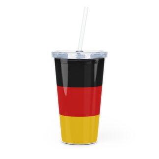 Germany's Flag Plastic Tumbler with Straw