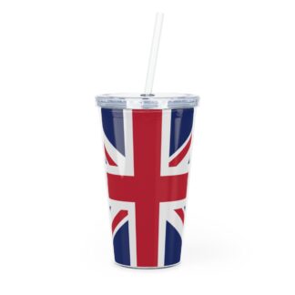 UK Flag Plastic Tumbler with Straw